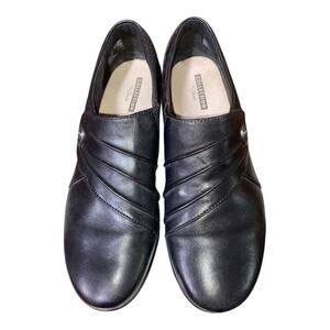 Clarks - Hope Roxanne - Size 6M Slip on Shoes Black Soft Cushion insoles